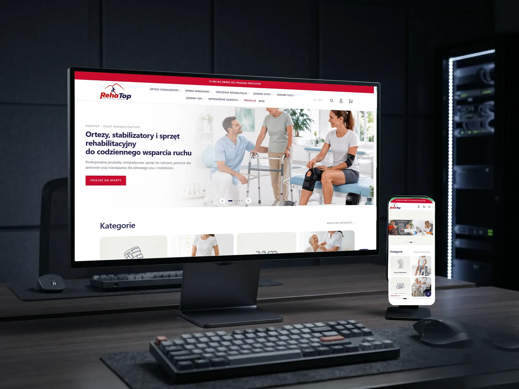 RehaTop - własny e-commerce zamiast Shopera